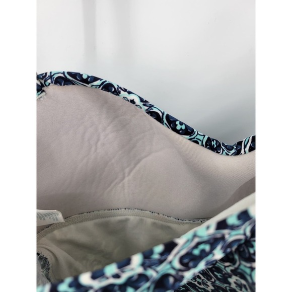 Kona Sol Swim Top Tankini Swimwear Geometric Blue M Strappy Shirt - Picture 8 of 10